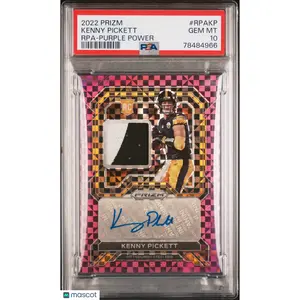 2022 Prizm Rookie Patch Autographs Kenny Pickett Purple Power 05/49 PSA 10