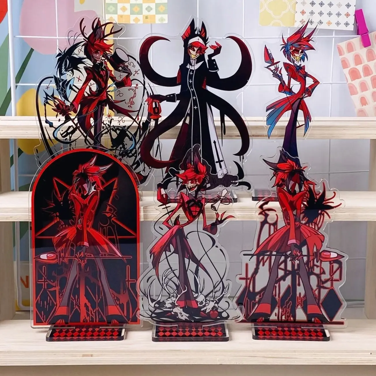 6 ops Hazbin Hotel Alastor Acrylic Standee |  Radio Demon Acrylic Stands, Anime Fan Collectible Gift