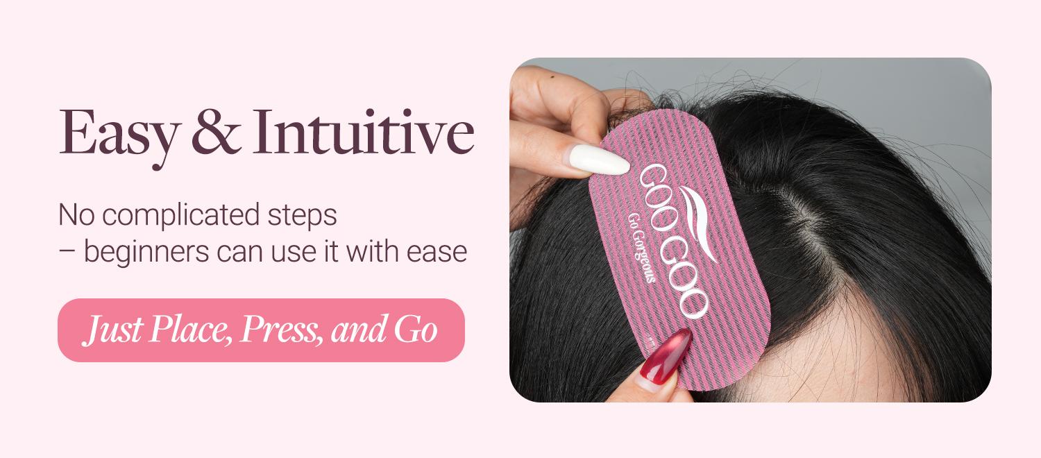 GOO GOO Hair Velcro Grippers 6PCS – Hair Extensions, Non-Slip Hair Holders for Sectioning & Styling, Flyaway Control, Soft & Reusable for Fine, Thick and Curly Hair, Men and Women, Salon and DIY