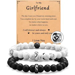Couple Ring Bracelets Gifts for Boyfriend Husband Fiance Soulmate Girlfriend Wife Valentine's Day Anniversary Birthday Engagement Gift