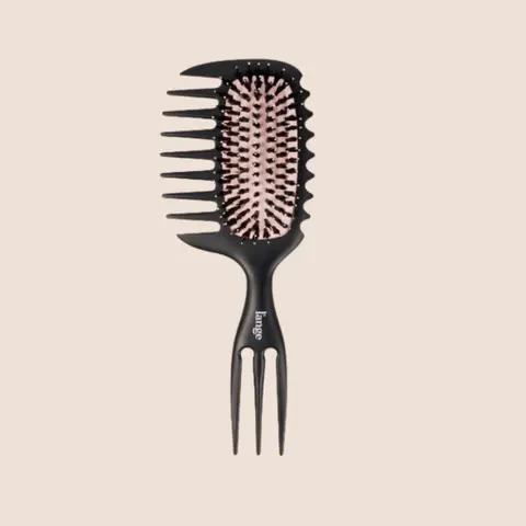 L'ANGE HAIR TriWave 3-in-1 Curl Brush - Boar Bristle Volumizing & Detangling Tool with Plastic 3-Pronged Pick for Coily, Damaged Hair Defined Curls & Waves