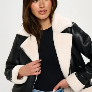 Leather Sherpa jacket