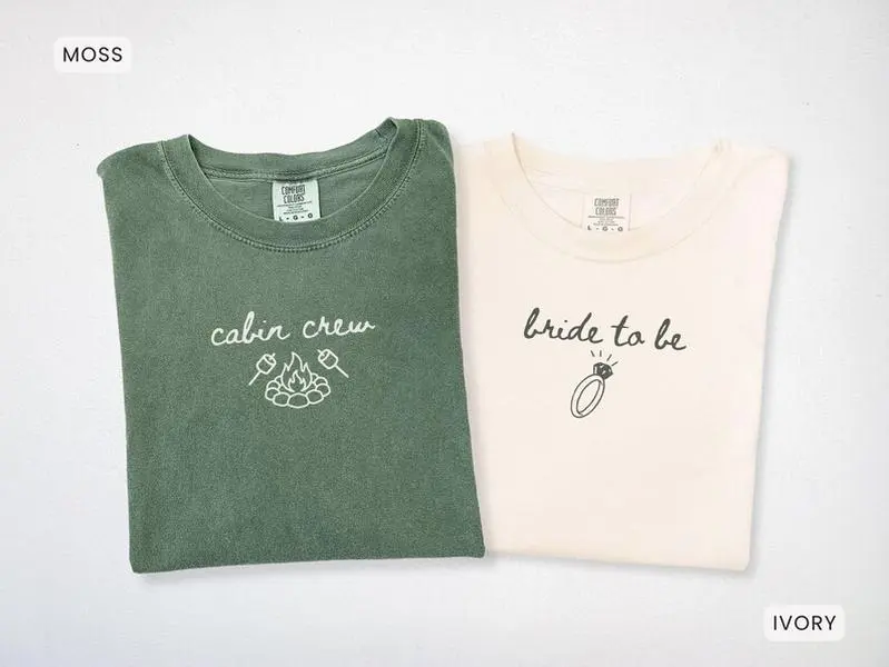 Personalized Camp Bachelorette Shirt, Cabin Crew Bride Squad Tee, Custom Mountain Bachelorette T-Shirt, Matching Lake Weekend Hen Party Top