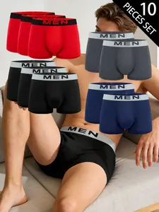 Men's Briefs Set, Fashionable Comfortable Lightweight Underwear, Suitable for All Seasons, Home Wear, Loose Casual Men's Panties