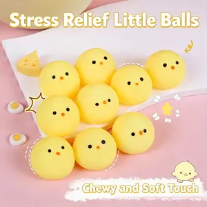8-Piece Mini Chicken Stress Relief Squishies Set, Cute Pet Decompression Toy Balls, Perfect Gift for Kids & Adults, Fun Relaxing Activity