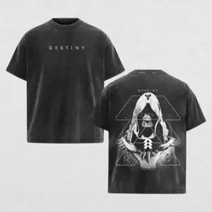 COLLECTION Destiny 2 Vintage Washed Tee – Hoodie Washed, Oversized Graphic T-Shirt, Heavyweight Retro Streetwear Cotton, Perfect for Fans of Movies, TV Shows, Art, and Epic Sci-Fi Poster-Inspired
