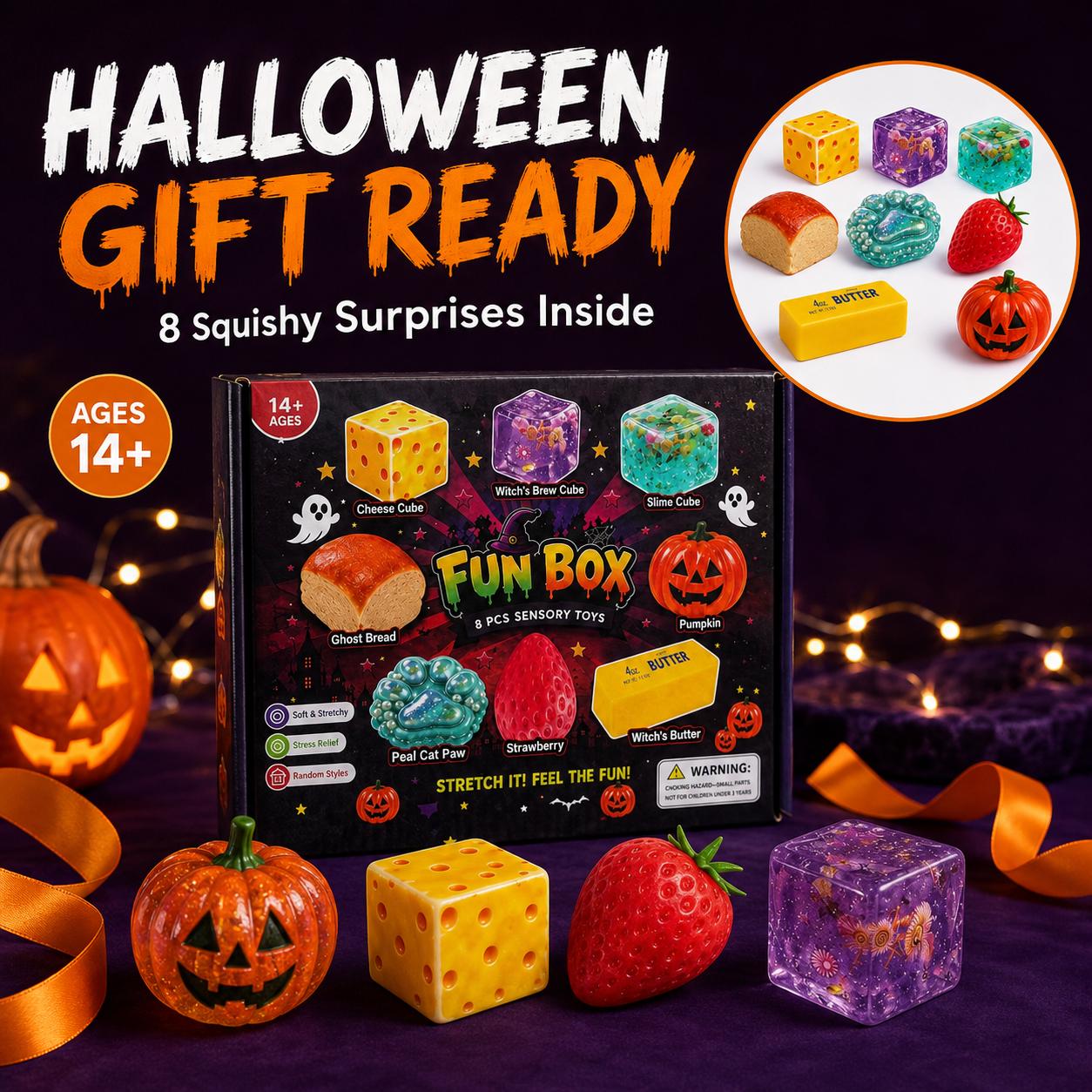8-Piece Halloween Squishy Surprise Box, Sensory Fidget Squeeze Toy Set, Soft Stretchy Stress Relief Toys, Indoor Leisure Activity, Halloween Gifts & Party Favors 8-Piece Halloween Squishy Surprise Box, Sensory Fidget Squeeze Toy Set, Soft Stretchy Stress Relief Toys, Indoor Leisure Activity, Halloween Gifts & Party Favors