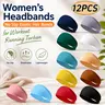 Women's Headbands No Slip Elastic Hair Bands for Workout Running Turban 12 Pack Fashionable Head Bands in Multiple Colors