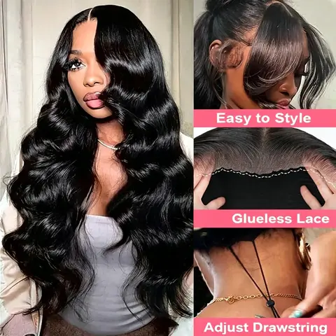 Simidola Put On Go Pre Bleached Knots 4x6 Glueless HD Lace Wig HD Lace Human 6x4 Lace Straight  Body Wave Hair Wig
