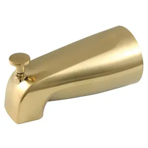 212 MAIN Traditional 5.25 in. Zinc Alloy Tub Spout with Curved Head, Diverter Lever, Brushed Brass Finish, Bathroom Fixture Accessory