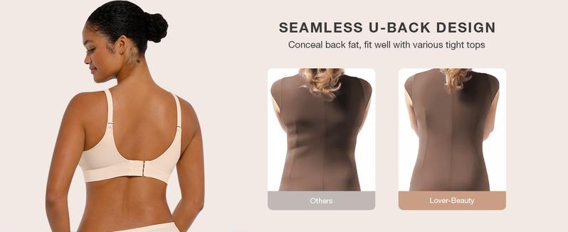 FeelinGirl Wireless Women's Push Up Seamless Full Coverage Supportive Comfortable T-Shirt Everyday Bra no Underwire