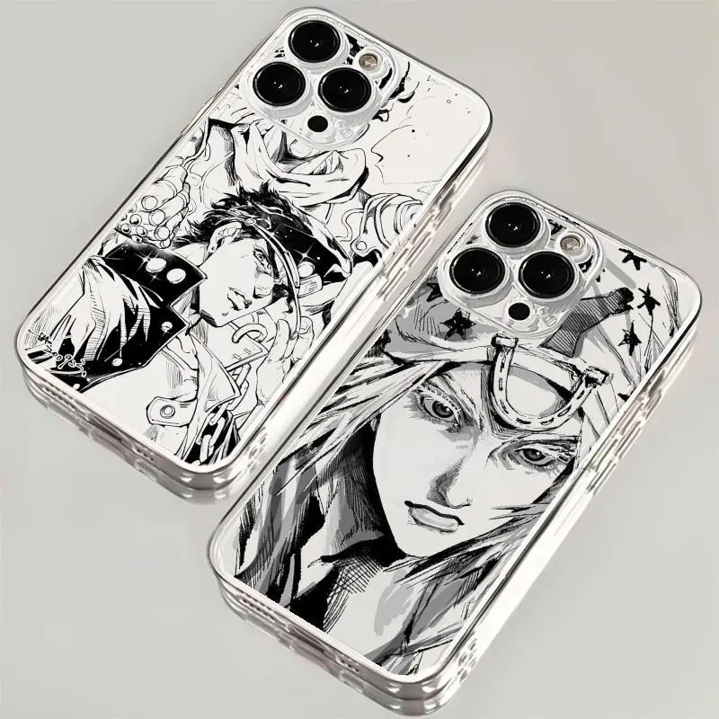 Jojo hot anime pattern design Phone Case Transparent Phone Case  for iPhone 17, 16, 15, 14, 13, 12, 11 Pro Air Plus ProMax and Samsung S26-S20 Ultra Plus FE shock-absorbing phone cases, fashionable gift.
