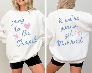 Going to the Chapel Personalized Bridal Sweatshirt, Wedding Day of Bride Outfit, Gift for Newly Engaged, Future Mrs Crewneck, Custom Bride