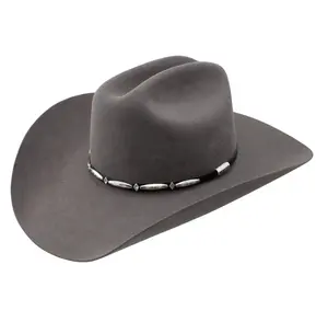STETSON 6X GRANITE GREY- HAT FELTS WITH CUSTOM HAT BAND