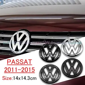 Vw Abs Car Emblem Set, Carbon Fiber Style Replacement Badge for 2011-2015 Passat, Front Grille & Rear Trunk Logo Accessories, Car Decals, Vehicle Exterior Decoration