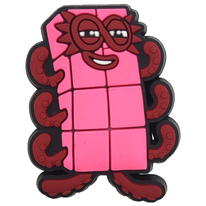 Cartoon Number Pattern Croc Shoe Charms for Kids Boys Girls Women Men PVC Wristband Sandals Clog Accessories Party Favor with Dragon and Character Designs Footwear