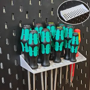 A Hexagonal Universal Screwdriver Holder with A Hole Board, A Universal Tool Storage Rack, No Drilling Wall Mounted, Suitable for Various Screwdriver Heads, and Tool Organization in Workshops and Garages, Storage Racks