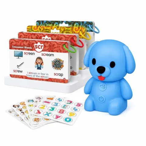 Interactive Dog Talking Sound Flashcards Set for Kids - Montessori Preschool Learning Tool, 148 Cards with 592 Words, Vocabulary & Sight Words, Toddler Toys, Hands-On Activity for Parents, 1st Grade Educational Gift
