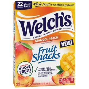 Welch’s Fruit Snacks Mango Peach 22 Count Pouches Chewy Snack Pack
