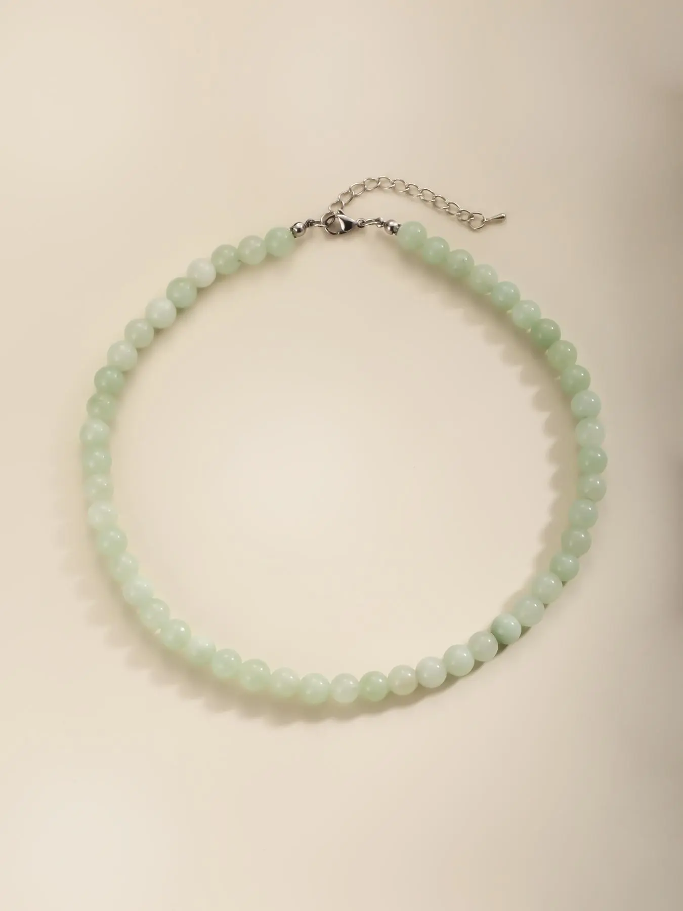 1PC Vintage Handmade Natural Stone Necklace For Women Natural Jade Beaded Choker Necklace Women,Suitable For Daily Wear Length
