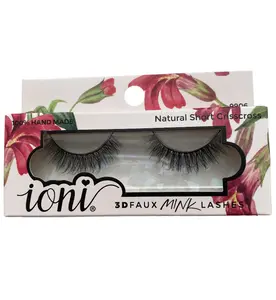 ioni 3D Faux Mink Lashes Natural Short Crisscross 9906 100% Handmade