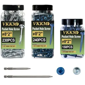 Pocket Hole Screw, 2 Inch Pocket Hole Screw with Drive Bit Included, Exterior Pocket Screw, Coarse Thread, Square Drive, Weather Resistant Pocket Hole Screws