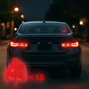 10PCS Funny Reflective Little Man Stickers – Waterproof Safety Decals for Car Tail Light & Bumper, Universal Auto Exterior Decoration