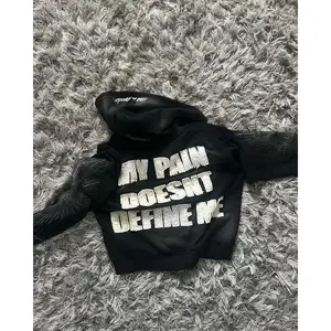 in Paradise Street Retro Gothic Style Zip Up Hoodie Embroidery Patchwork Hoodies Loose Sweatshirt Men Clothing Menswear Sleeve