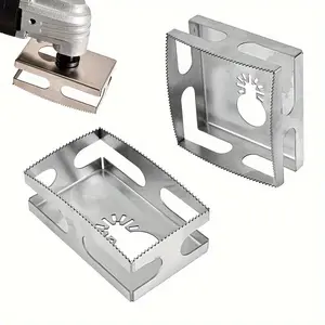 2pcs Woodworking Square Hole Drill Bits, Stainless Steel Square and Rectangular Socket Cutter Set, Hex Shank, Compatible Oscillating Multi-Tool for Wood, Drywall, Tile