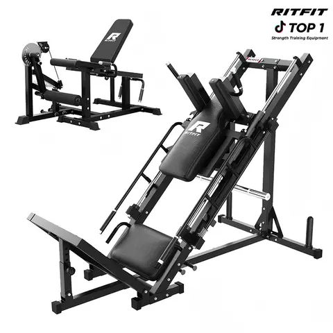 RITFIT Signature Adjustable Lower Body Leg Press Machine - Unisex Heavy Duty Leather Strength Training Equipment, 3-in-1 Home Gym with 3-in-1 Functionality, 5 Adjustable Angles, 12 Range Positions, Space-Saving At-Home Gym Workout Station