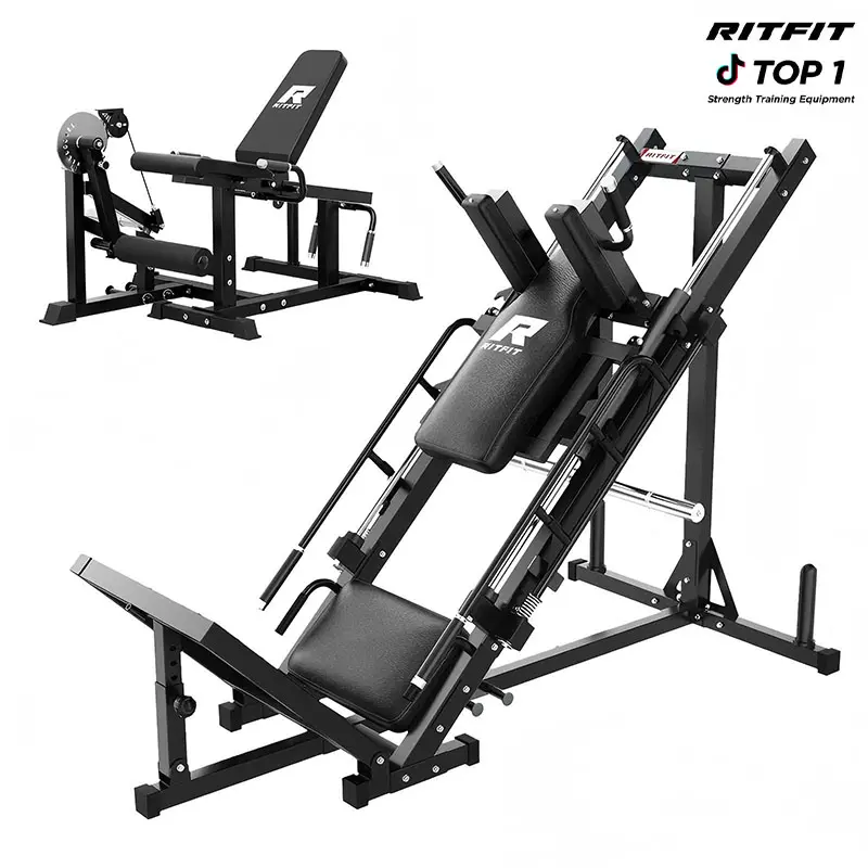 RITFIT Signature Adjustable Lower Body Leg Press Machine - Unisex Heavy Duty Leather Strength Training Tool, Home Workout Station for At-Home Gym Leg Exercises