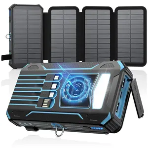 Solar Power Bank Solar Charger 48000mAh 3A Fast Charging Phone Charger External Battery Pack 3 Outputs Solar Portable Charger for Cellphone Tablet
