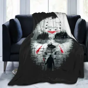Jason Voorhees Horror Movie Blanket Ultra-Soft Flannel Plush Throw Super Fuzzy Warm Lightweight Thermal Cozy All Season Blankets for Travel Office Outdoor Home Couch Living Room Bed Sofa 50"X40"
