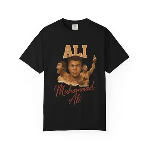 Muhammed Ali T-Shirt, Boxing Legend Tee, Unisex Garment-Dyed Shirt, Sports Fan Gift, Vintage Athlete Top, Retro Graphic Apparel