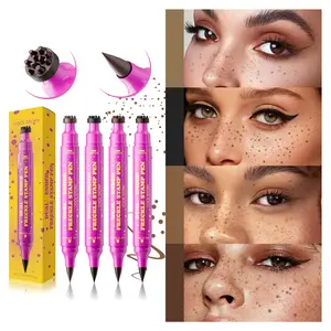 Natural Waterproof Eyeliner Pencil, Quick-Drying Dual-Ended Stamp Design, Long-Lasting Formula, Easy Application, Perfect for Summer Makeup
