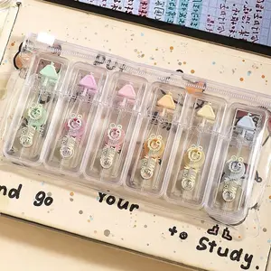 6pcs Low Saturation Correction Tape Set, Mini Portable Design, 5mm Width, Smooth Continuous Tape, Multi-Color Combo with Storage Bag