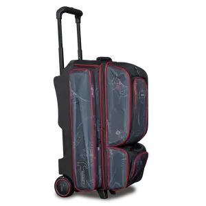 Hammer Black Widow Triple Roller Special Edition Bowling Bag with Premium Base Molded Ball Holders Retractable Handle System & Wide Wheels