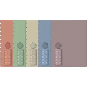 5 Set Discbound Notebook Cover and Disc Set 8.5 x 11.75 inch Poly Cover Discbound Notebook Accessories for School Office Subject Document Boho Color