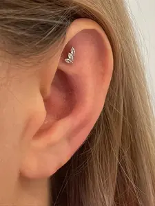 925 Sterling Silver Zircon Decorated Earrings, Stud Earrings Jewelry, Fashionable Earrings for Women & Girls, Trendy All-match & Exquisite Jewelry for Birthday Gift