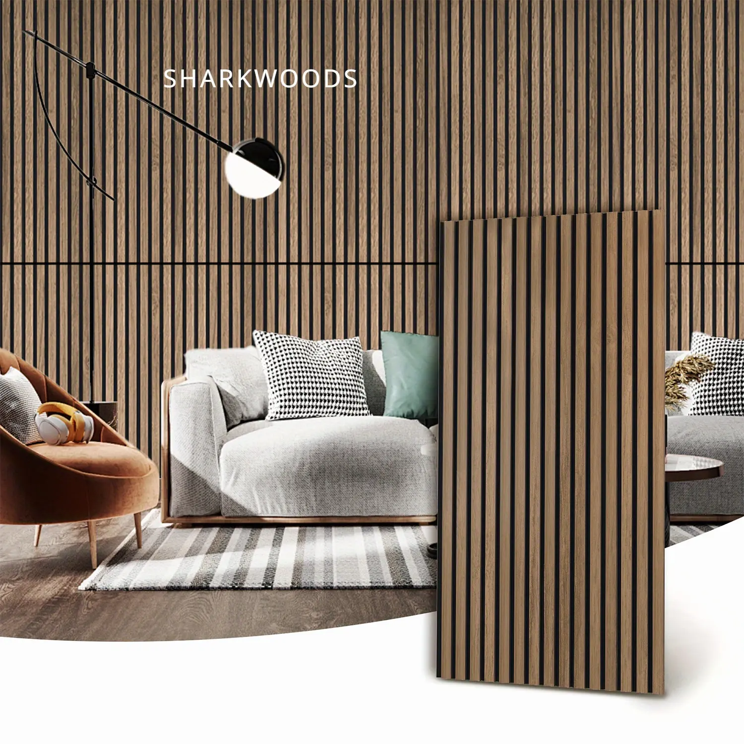 SUPEASY 3/4 Pcs 48" X 24.5" Soundproof Wall Panels Wood Slat Wall Panel | 3D Sound Dampening Panels Wood Wall Panels