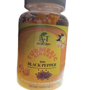 A&T Naturals Turmeric Ginger & Black Pepper Gummies feminine balance balance gummies supplements women immunity booster anti aging zooone- lutein