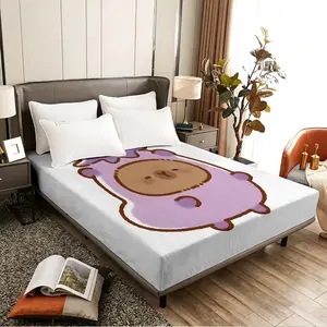Cartoon character wearing purple outfit and purple hat, foam mattress, suitable for bedroom, rental, student dormitory soft mattress, essential for sleep.