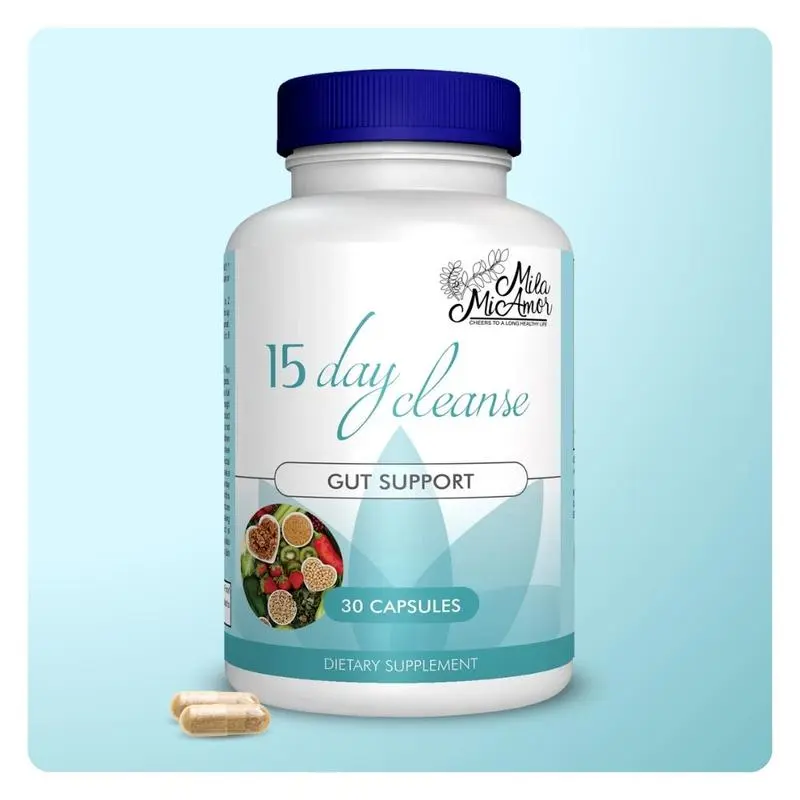 Mila McAnner 15 Day Cleanse | Gut & Colon Support | Advanced Formula with Senna, Cascara Sagrada, Psyllium Husk | Caffeine-Free | Natural, Non-GMO | 30 Capsules Dietary Supplement - Made in US