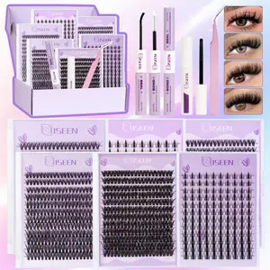 Lash Clusters Kit, 1200-Piece 10–16 mm D Curl 30D/40D/50D/80D/Manga  Natural Volume Individual Eyelashes  Set with Bond & Seal, Remover and Tweezers, Perfect for DIY at Home for Women and Beginners