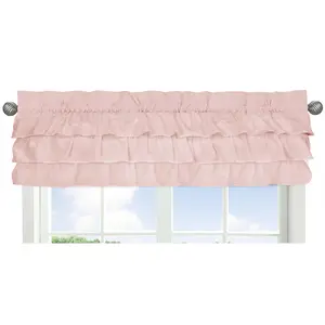 Solid Color Blush Pink Shabby Chic Ruffle Window Treatment Valance for Harper Collection by Sweet Jojo Designs