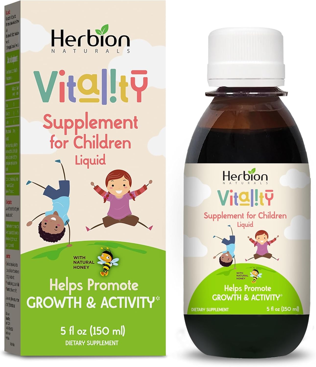 HERBION Naturals Vitality dietary supplement promotes growth and stimulates appetite, reduces fatigue, and improves physical and mental health, 177ml (1 box)