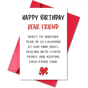 Best Friend Happy Birthday Card, Funny Birthday Gift Card for Bestie Buddy BFF Coworker Women Friend Her Him Classmate (Laughing at Our Own Jokes)