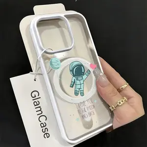 Cute Astronaut I Love You To The Moon And Back Phone Case， Whimsical Space Style for iPhone 17 16 15 14 13 12 11 Plus Pro Max Gift. A6