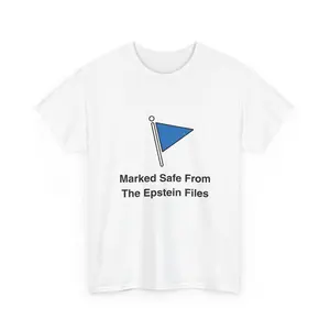 Facebook Blue Flag Marked Safe From The Epstein Files T-Shirt