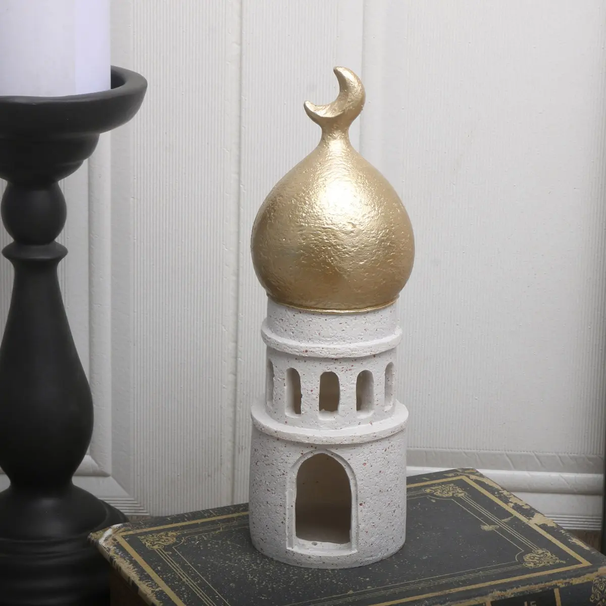 Middle East Resin Castle Tower Holiday Decoration, Decorative Art, Ramadan Festival Supplies, Muslim Holiday Decorations, 1 Piece